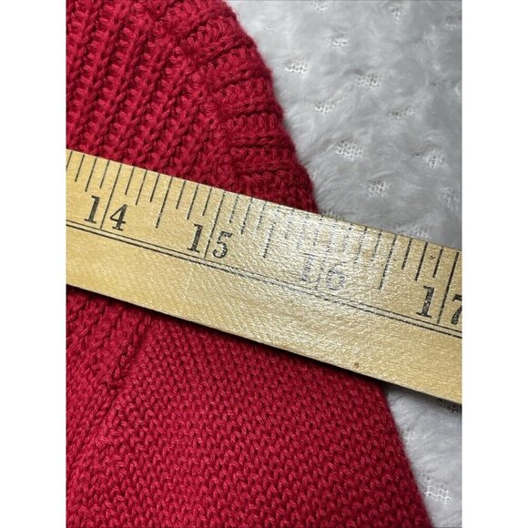 LRL Lauren Ralph Women Red Military Gold Buttons Sweater M Classic Lux - Picture 10 of 13